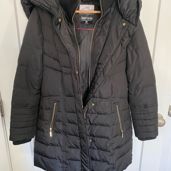 Hooded Down Coat, Women’s, Knee length, M, Kensie - Picture 2 of 8